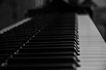 Piano keys close up