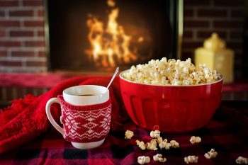 Christmas popcorn and coffee free photo