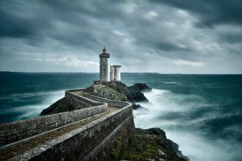 Long exposure photography of a lighthouse