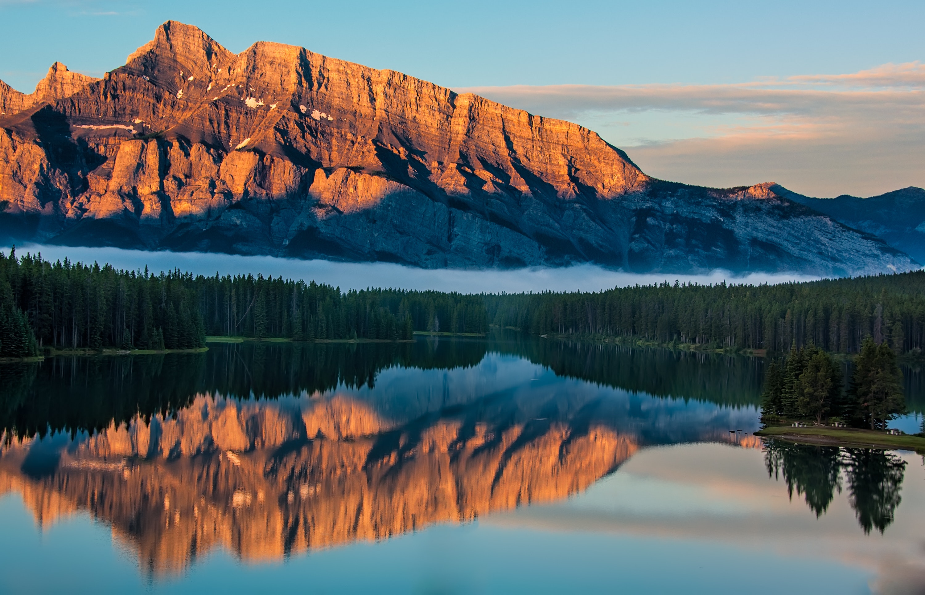 Landscape photography of mountain reflected in the water