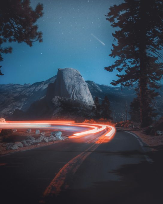 Long exposure photography of a road