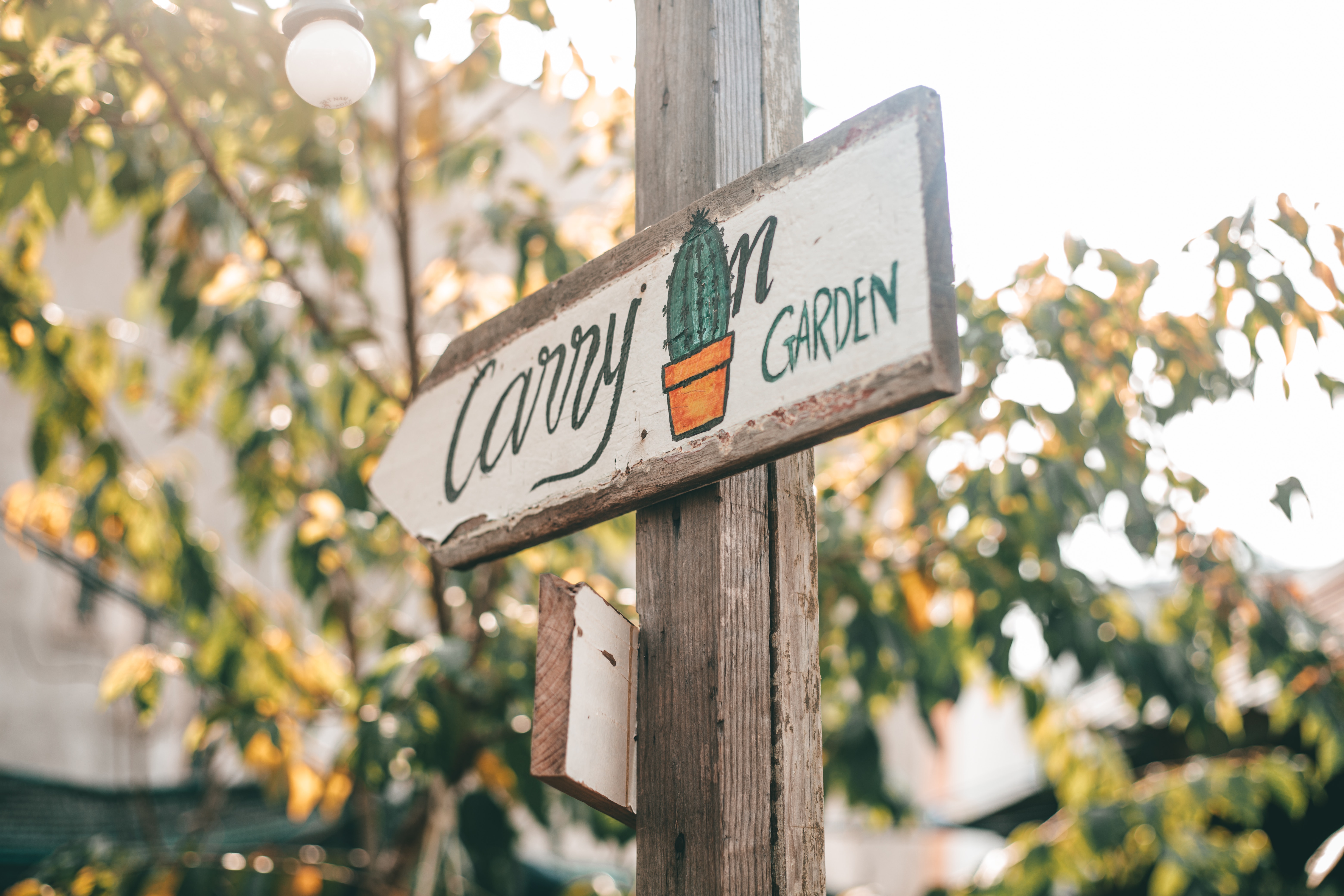 Carry on garden signage