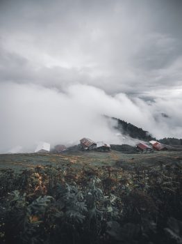 Photo of foggy mountains