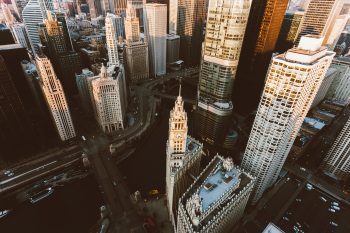 High-angle photo of a city