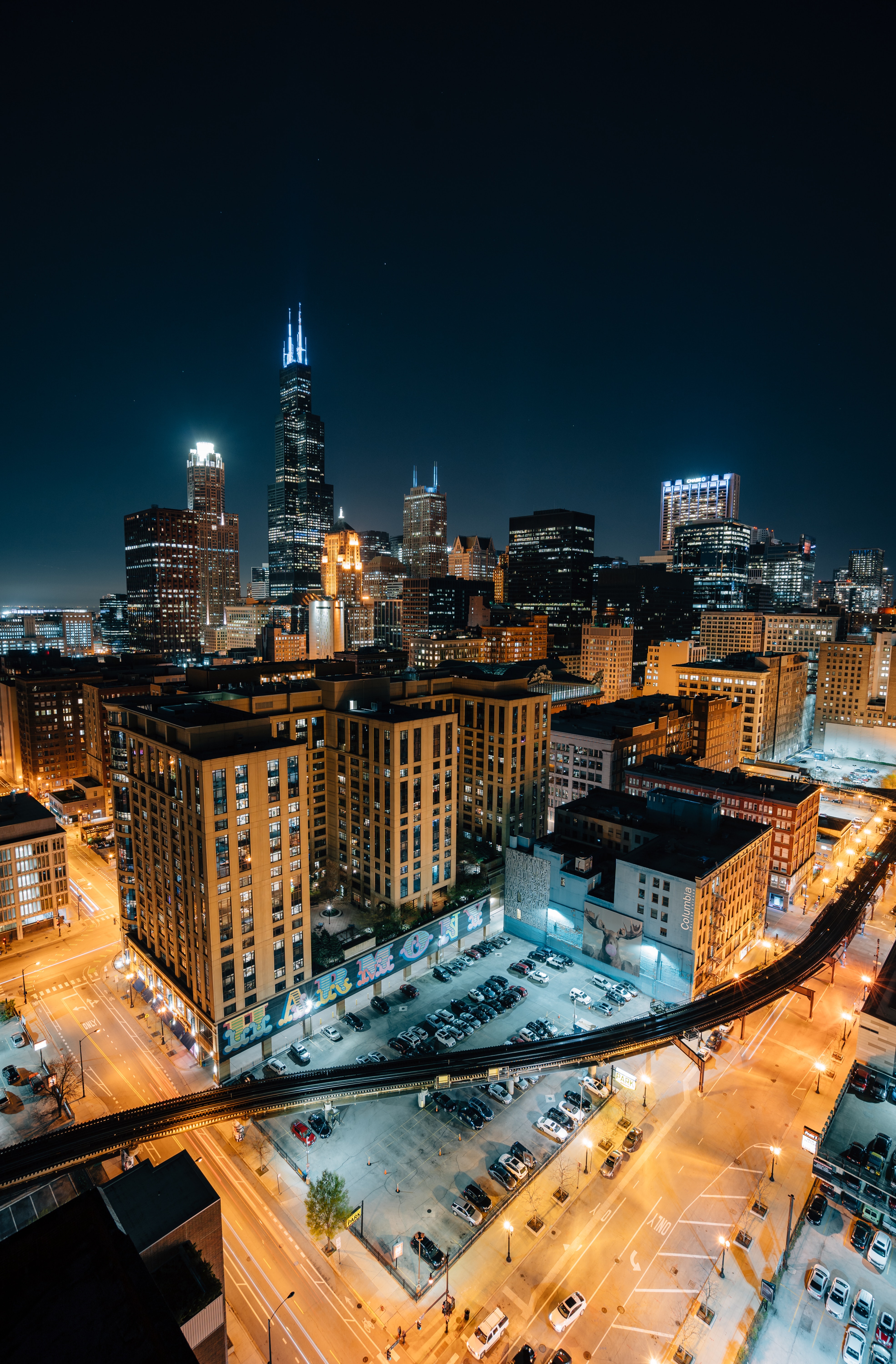 Photo of Chicago cityscape at night