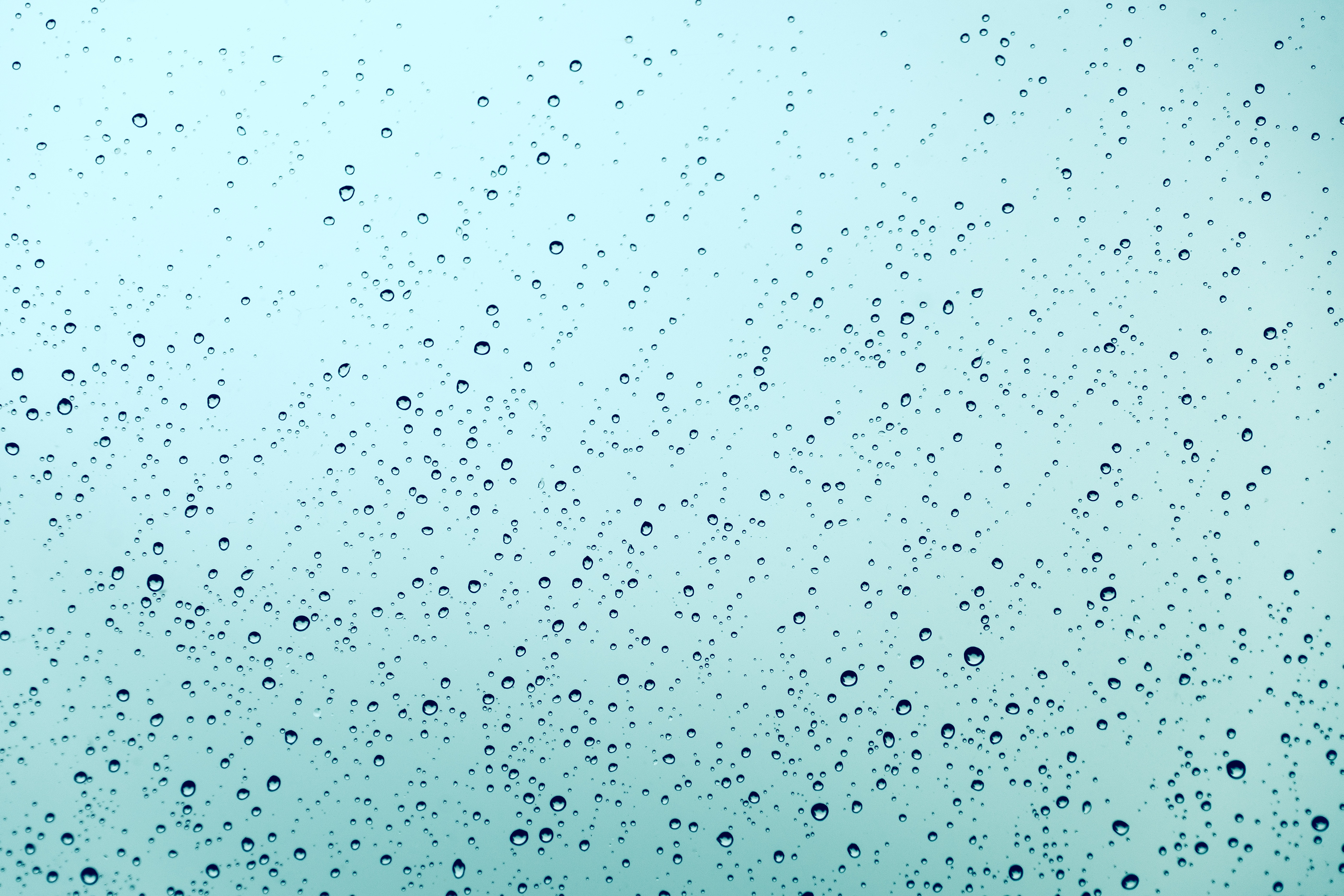 Droplets on an azure background